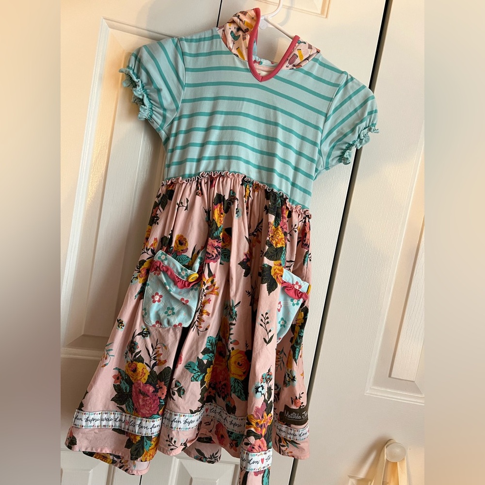 Matilda Jane Sing A Song Hooded Chrissy Dress Size 8 GUC